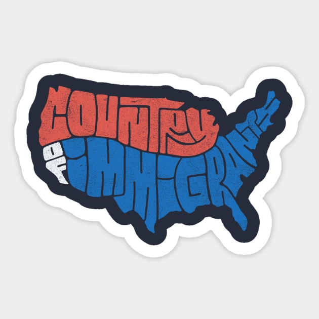 Country of Immigrants Sticker by theprettyletters